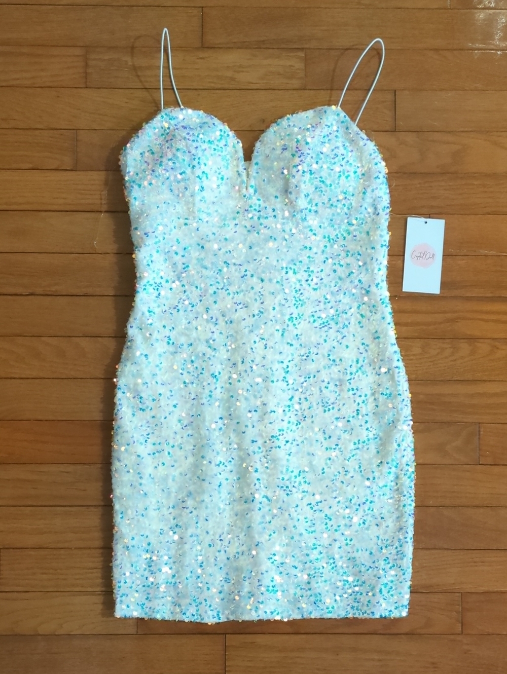 Iridescent Sequins Mini Bodycon Dress (Brand New)